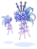 Costume Full Blossom Sakura Hairpin Blue